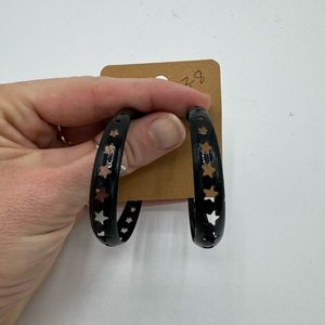 Black hoops with star cut outs-free with purchase!